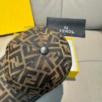 Comes with a box bag and Fendi's new original baseball cap, featuring a double F jacquard pattern. It is a hot selling item at the counter and has an excellent reputation for its retro double F jacquard pattern. The 1:1 mold is customized with the original jacquard sail fabric and top layer cowhide, making it lightweight and breathable! Excellent quality, basic head circumference of 56, adjustable patch, must buy item as shown in the picture! - Image 3