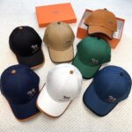 💰新款出货 HERMÈS (爱马仕)最新款原单棒球帽，拼色H，正品开模订制，原版透气帆布面料+原厂精钢调节扣，做工细致，时尚帅气质量超赞！ - Image 9
