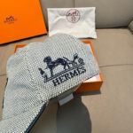 配盒子布袋，HERMÈS (爱马仕)原单棒球帽，经典H，正品开模订制，原版透气帆布面料+头层牛皮，原厂精钢调节扣，做工细致，时尚帅气质量超赞！ - Image 4