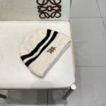 Dior迪奥小众条纹秋冬保暖毛线帽女2025新款显脸小撞色针织帽时尚冷帽 - Image 3