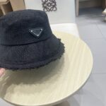 💰rada普拉达粗纺小香盆帽秋冬女士帽子黑色流苏粗纺花呢毛边渔夫帽 - Image 4
