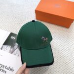 💰新款出货 HERMÈS (爱马仕)最新款原单棒球帽，拼色H，正品开模订制，原版透气帆布面料+原厂精钢调节扣，做工细致，时尚帅气质量超赞！ - Image 2