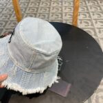 LouiVuittonLV 专柜新款路易威登牛仔流苏边渔夫帽，简单大方 男女通用遮阳帽 - Image 2