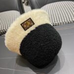 路易威登LouisVuitton可爱渔夫帽女冬季羊羔绒毛绒盆帽子加厚保暖韩版百搭潮牌 - Image 9