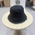 💰rada普拉达粗纺小香盆帽秋冬女士帽子黑色流苏粗纺花呢毛边渔夫帽 - Image 3