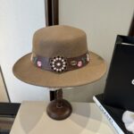 💰Gucci new wool top hat, flat top hat, made of 100% wool fabric 🦙%， Head circumference 57cm - Image 2