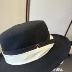 💰Gucci new wool top hat, flat top hat, made of 100% wool fabric 🦙%， Head circumference 57cm - Image 8