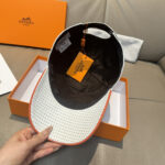 配盒子布袋，HERMÈS (爱马仕)原单棒球帽，经典H， 正品开模订制，原版透气帆布面料+头层牛皮，原厂精钢调节扣，做工细致，时尚帅气质量超赞！ - Image 7
