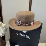 💰Gucci new wool top hat, flat top hat, made of 100% wool fabric 🦙%， Head circumference 57cm