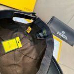 Comes with a box bag, Fendi's new original single baseball cap, double F-flower patchwork leather, full of retro charm, 1:1 mold customization, original canvas material+top layer cowhide, pure cotton lining, lightweight and breathable! Excellent quality, basic head circumference of 56, adjustable patch. - Image 7