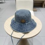 Gucci American Retro Western Cowboy Fisherman's Hat for Women 2025 New Big Head Waist Sunscreen Outdoor Mountaineering Hat