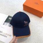 💰新款出货 HERMÈS (爱马仕)最新款原单棒球帽，拼色H，正品开模订制，原版透气帆布面料+原厂精钢调节扣，做工细致，时尚帅气质量超赞！ - Image 2
