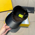 Comes with a box bag, Fendi's new original single baseball cap, double F-flower patchwork leather, full of retro charm, 1:1 mold customization, original canvas material+top layer cowhide, pure cotton lining, lightweight and breathable! Excellent quality, basic head circumference of 56, adjustable patch. - Image 8